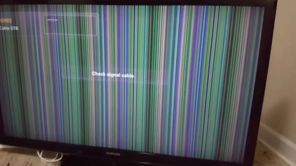 Samsung tv flickering black line on the middle of the screen
