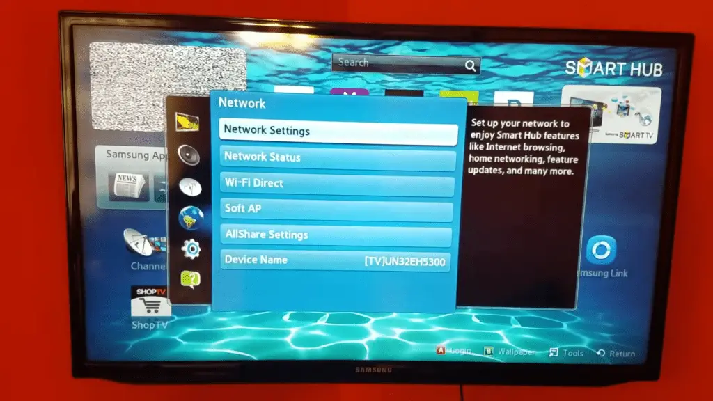 Samsung tv ip auto setting failed