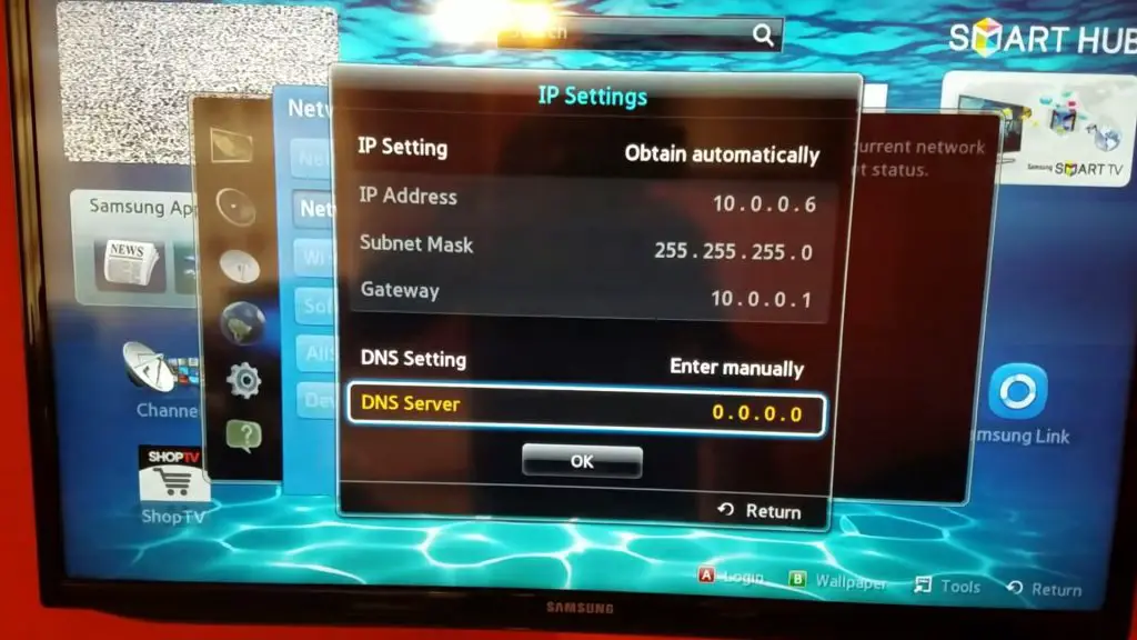 What is the subnet mask for Samsung Smart TV