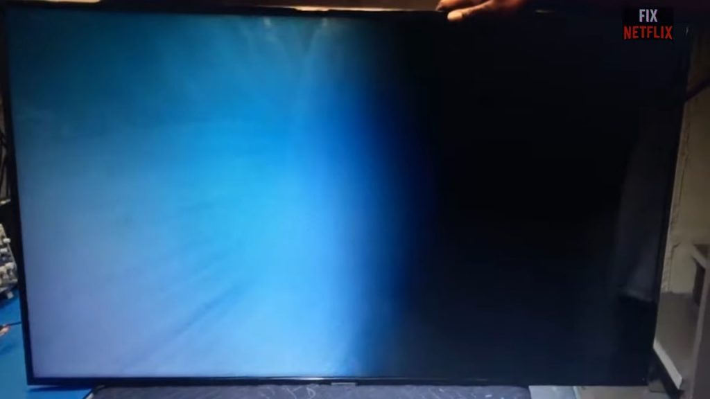 Half the screen has a red Solarisation effect