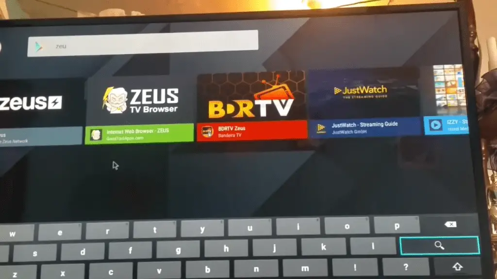 Locating the Zeus App on the Samsung App Store