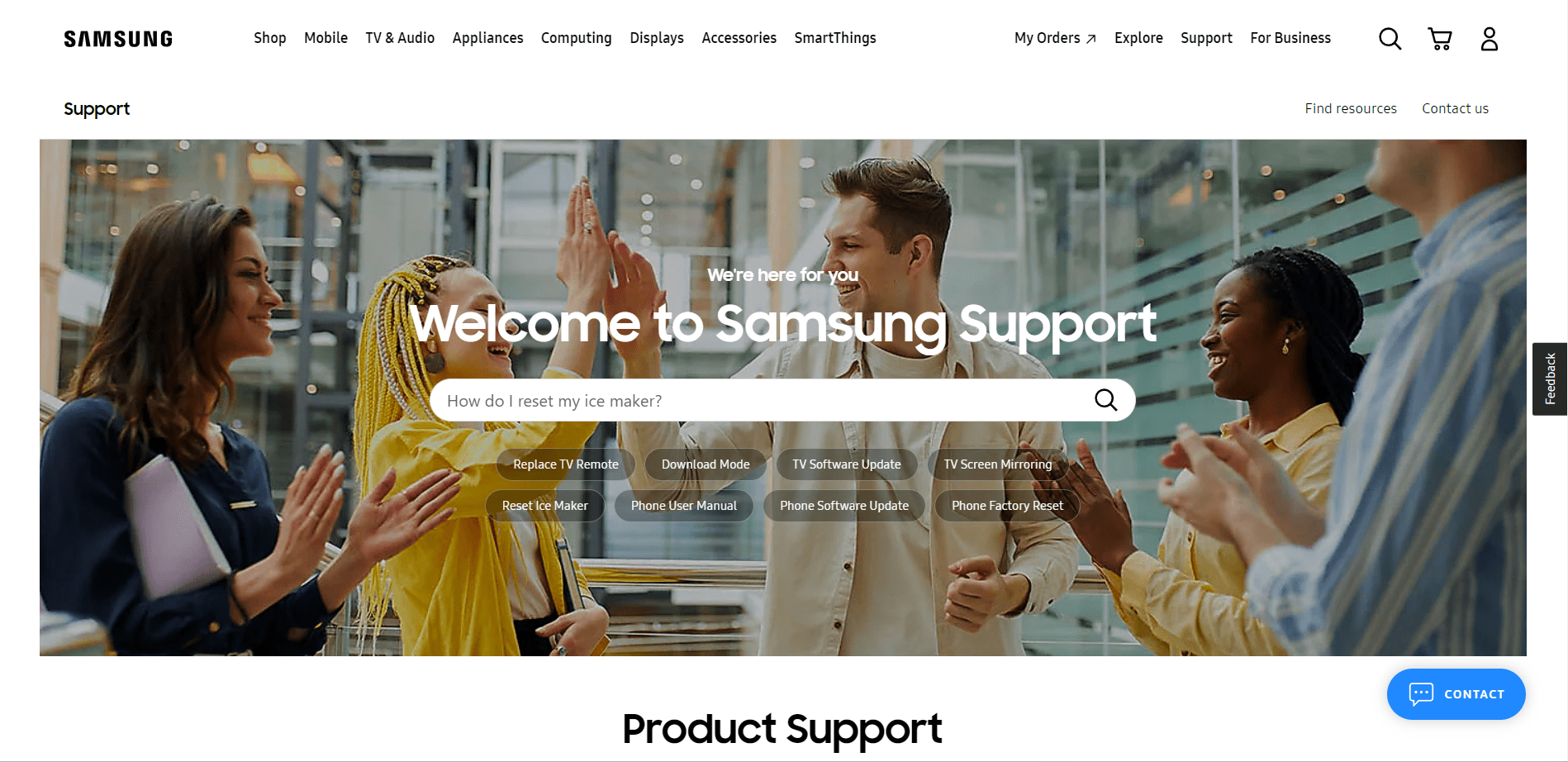 Use the Samsung Support Website